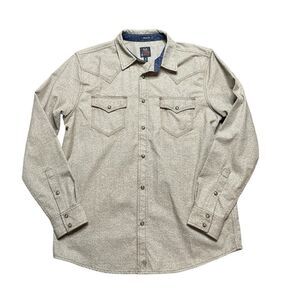 Moonshine Spirit Tan Button Down Western Shirt Size Medium